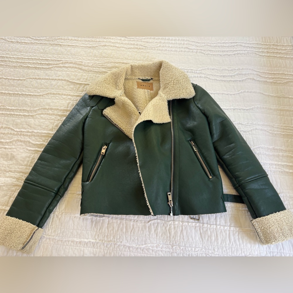 Blank NYC Forest Green Shearling-Lined Bomber Jacket